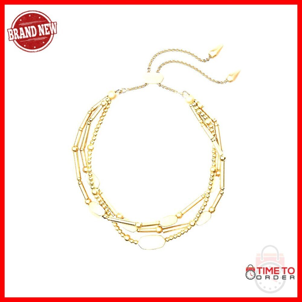 Gold Plated Brass Beaded Bracelet Delicate Dainty Everyday Layering Jewelry
